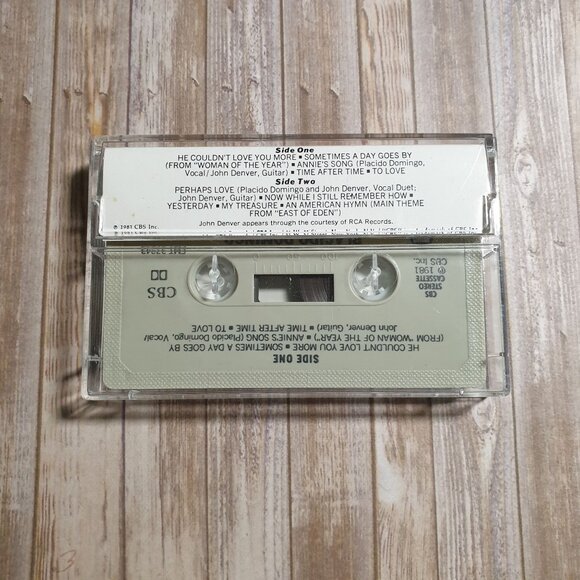 Placido Domingo John Denver Perhaps Love CBS Stereo Cassette 1981 Case Insert - Picture 2 of 3